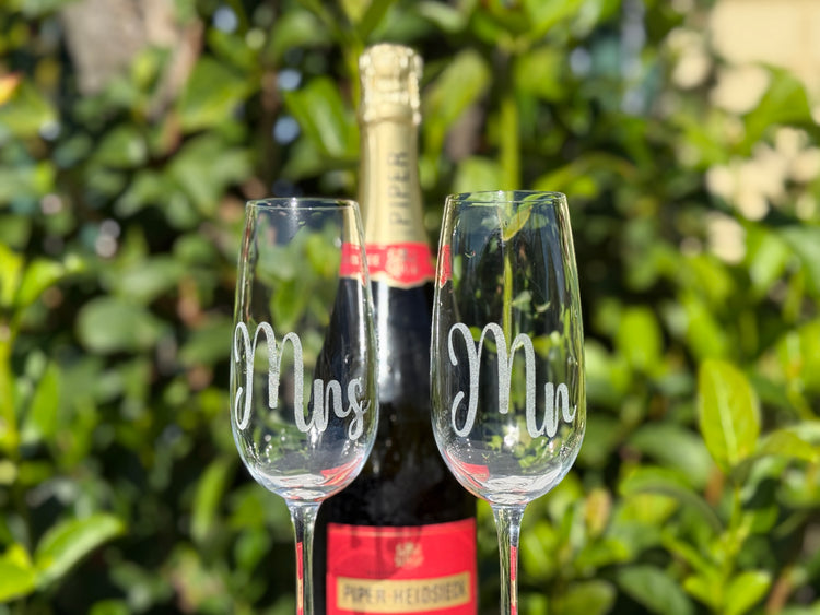 Engraved Champagne Flutes