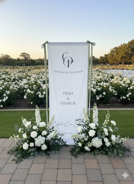 Fabric Welcome Banner and Frame